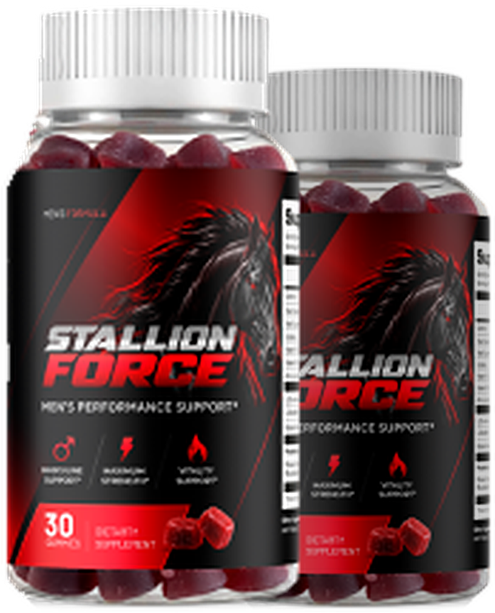 Two bottles of Stallion Force men&rsquo;s performance gummies